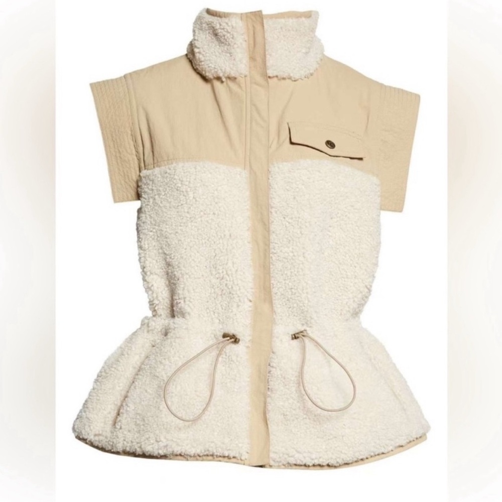 NWT Ulla Johnson Vest 
Women's Tan and Cream Sherpa Vest